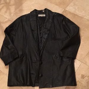 Leather black jacket size L